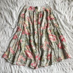 Ecote Lotus Print Midi Skirt